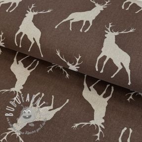 Tessuto decorativo Linenlook Hunting deer silhouette