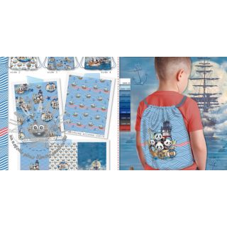 Tessuto decorativo KIDS BACKPACK Sailor Panda PANEL