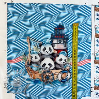 Tessuto decorativo KIDS BACKPACK Sailor Panda PANEL