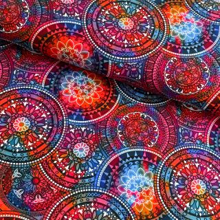 Úplet VISCOSE LYCRA HEAVY Mandala tiles C digital print