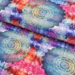 Úplet VISCOSE LYCRA HEAVY Mandala blue digital print