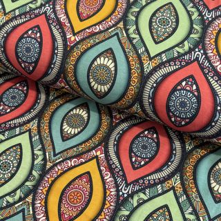 Úplet VISCOSE LYCRA HEAVY Vintage A digital print