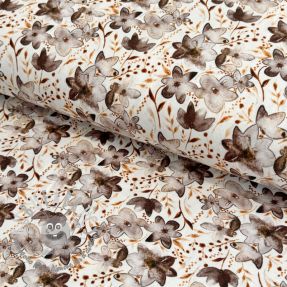 Jersey VISCOSE LYCRA HEAVY Small fowers taupe digital print