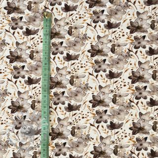 Jersey VISCOSE LYCRA HEAVY Small fowers taupe digital print