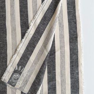 Lino YARN DYED BIG Stripe black