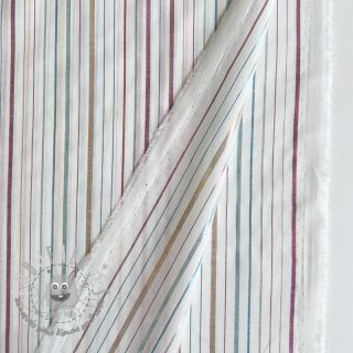 Tessuto di cotone LUREX stripes white