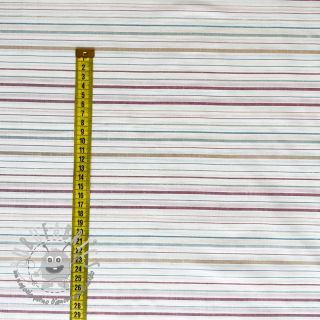 Tessuto di cotone LUREX stripes white