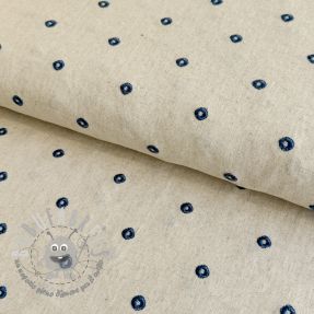 Viscosa con lino Embroidery square indigo