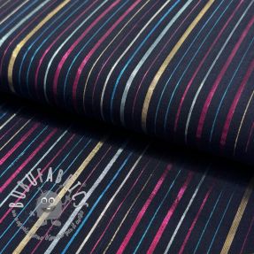 Tessuto di cotone LUREX stripes navy