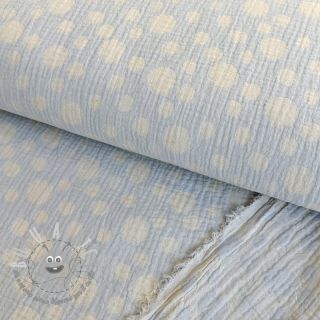 Mussola/Doppia garza JACQUARD Dots light blue