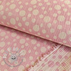 Mussola/Doppia garza JACQUARD Dots pink