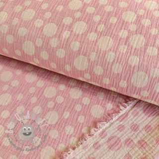 Mussola/Doppia garza JACQUARD Dots pink