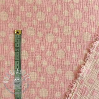 Mussola/Doppia garza JACQUARD Dots pink