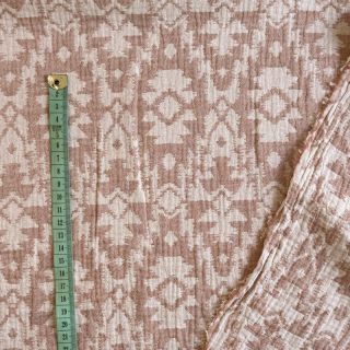 Dvojitá gázovina/mušelín JACQUARD Aztec cognac