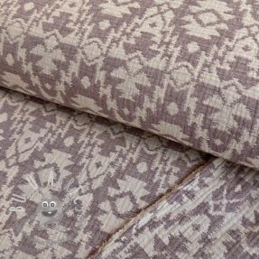 Mussola/Doppia garza JACQUARD Aztec aubergine