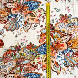 Úplet VISCOSE LYCRA HEAVY Fantasy blossom design D digital print