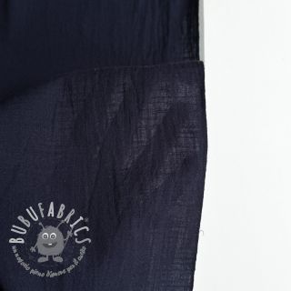 Tessuto di cotone con lino dark blue