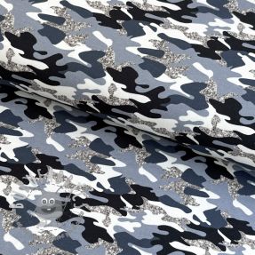 Jersey Shimmering camouflage blue digital print