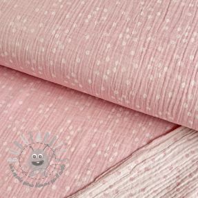 Mussola/Doppia garza JACQUARD Tossed dots pink