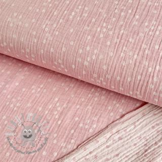 Mussola/Doppia garza JACQUARD Tossed dots pink