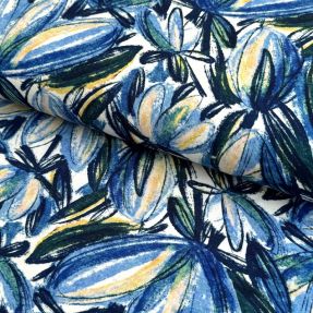 Úplet VISCOSE LYCRA HEAVY Pretty in blue design C digital print