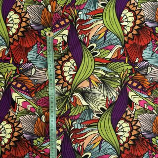 Úplet VISCOSE LYCRA HEAVY Ornamental design B digital print