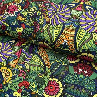 Úplet VISCOSE LYCRA HEAVY Ornamental design D digital print