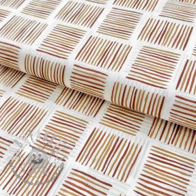 Tessuto di cotone Square stripes Snoozy brick