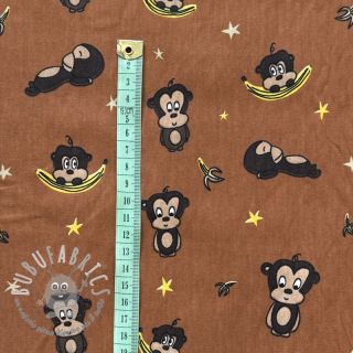 Tessuto di cotone Monkeys Snoozy brick