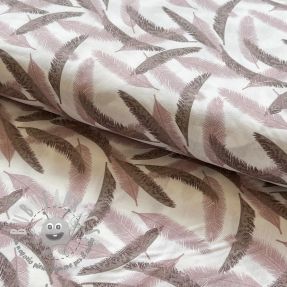 Tessuto di cotone Cocos leaf small old pink