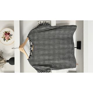 Double gauze/muslin Double sided CHECKS MINI black