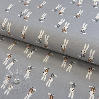 Jersey Bunny buddies grey digital print