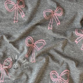 Jersey Glitter bows grey melange