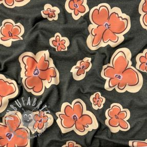 Jersey Flowers anthracite melange