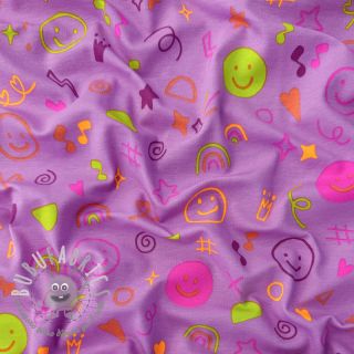 Jersey Neon doodles lavender