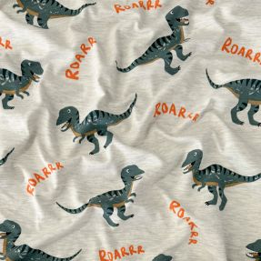 Úplet Dinosaurs ecru melange