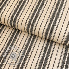 Viscosa con lino Doubled stripes black