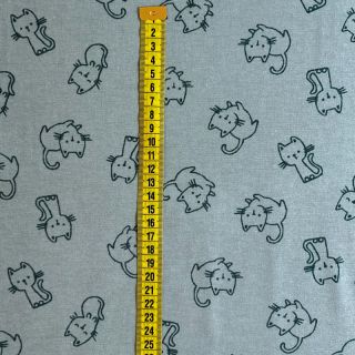 Bavlnená látka FLANNEL Cats mint