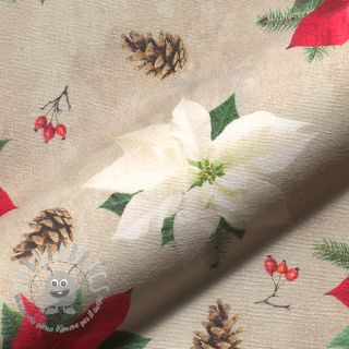 Tessuto decorativo Classic Poinsettia Flower digital print