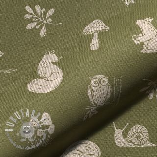 Tessuto decorativo Linenlook Forest Animal Scene