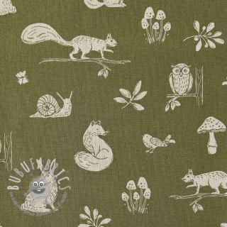 Tessuto decorativo Linenlook Forest Animal Scene