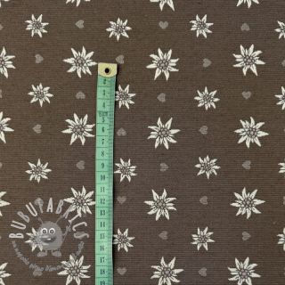 Tessuto decorativo jacquard DOUBLE FACE Landhaus Edelweiss taupe