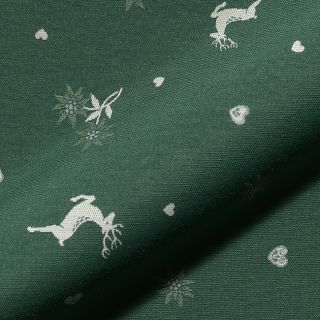 Dekoračná látka jacquard DOUBLE FACE Landhaus Mixed Icon forest green