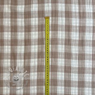 Mussola/Doppia garza Double sided CHECKS MINI sand