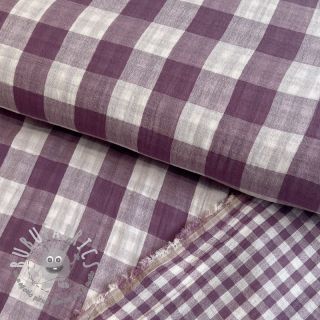 Mussola/Doppia garza Double sided CHECKS MINI grape