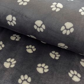 Wellness Fleece Dog paw dark grey