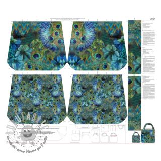 Tessuto decorativo BAG Peacock design panel