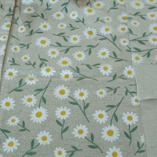 Decoration fabric Linenlook Daisy sweet field