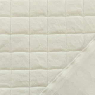 Prešívaná látka Square jacquard off white