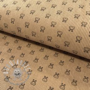 Velluto a coste STRETCH Small bunny design H